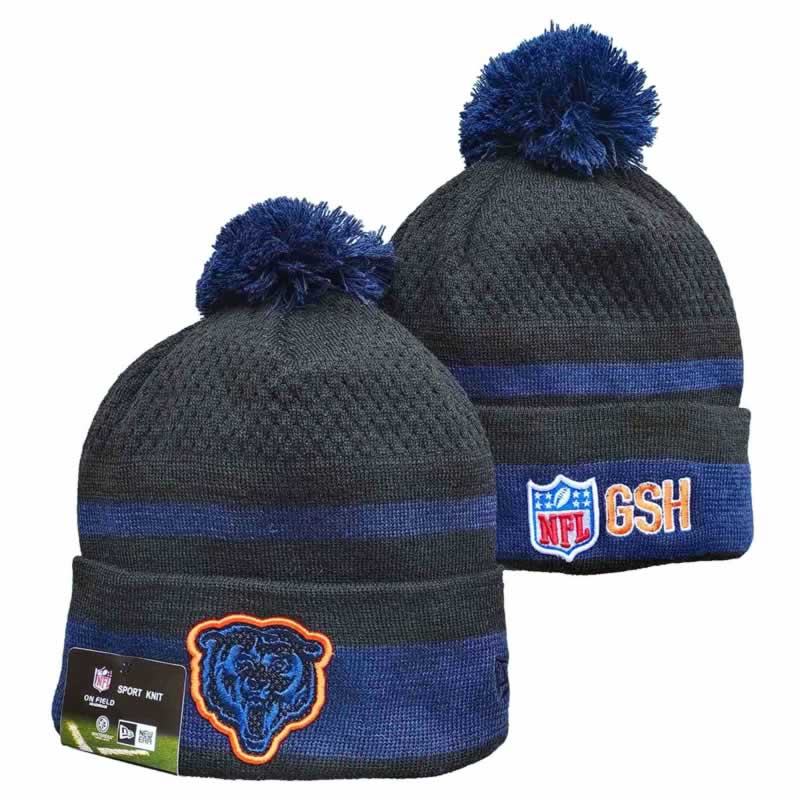 Bears Team Logo Black and Navy Pom Cuffed Knit Hat YD,We sell and wholesale Bears Team Logo Black and Navy Pom Cuffed Knit Hat YD on line form chian!